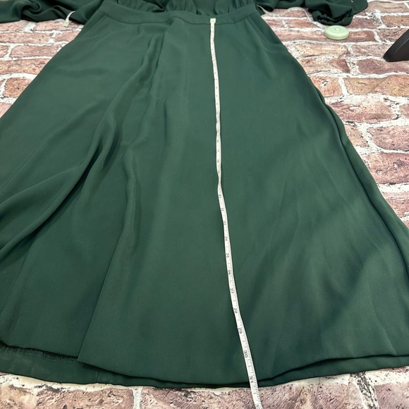 Worthington Women's Forest Green Bow Tie Midi Dress Long Sleeve Career Size M - Picture 12 of 16